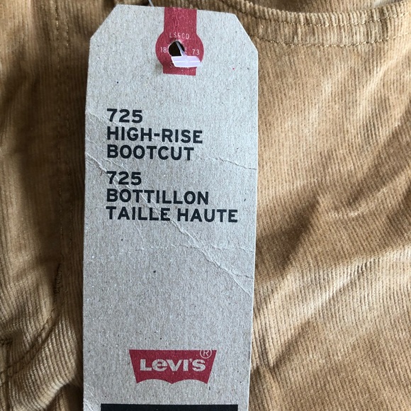 NWT Levi’s 725 high rise boot cut brown corduroy pants - Picture 3 of 4